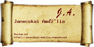 Janecskai Amélia névjegykártya